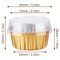 50 Pck Disposable Ramekins, Gold 50pcs 5oz Mini Aluminium Foil Baking Cups with Lids Creme Brulee Cupcake Liners, Desert Cheesecake Pans Flan Molds Tin Cups Containers for Party Favor Birthday